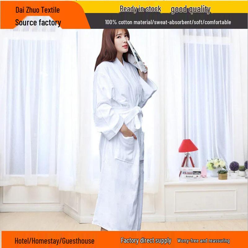 Velours-Baumwoll-Bademantel: Fünf-Sterne-Hotel- & B&B-Qualität, Anpassbar mit besticktem Logo