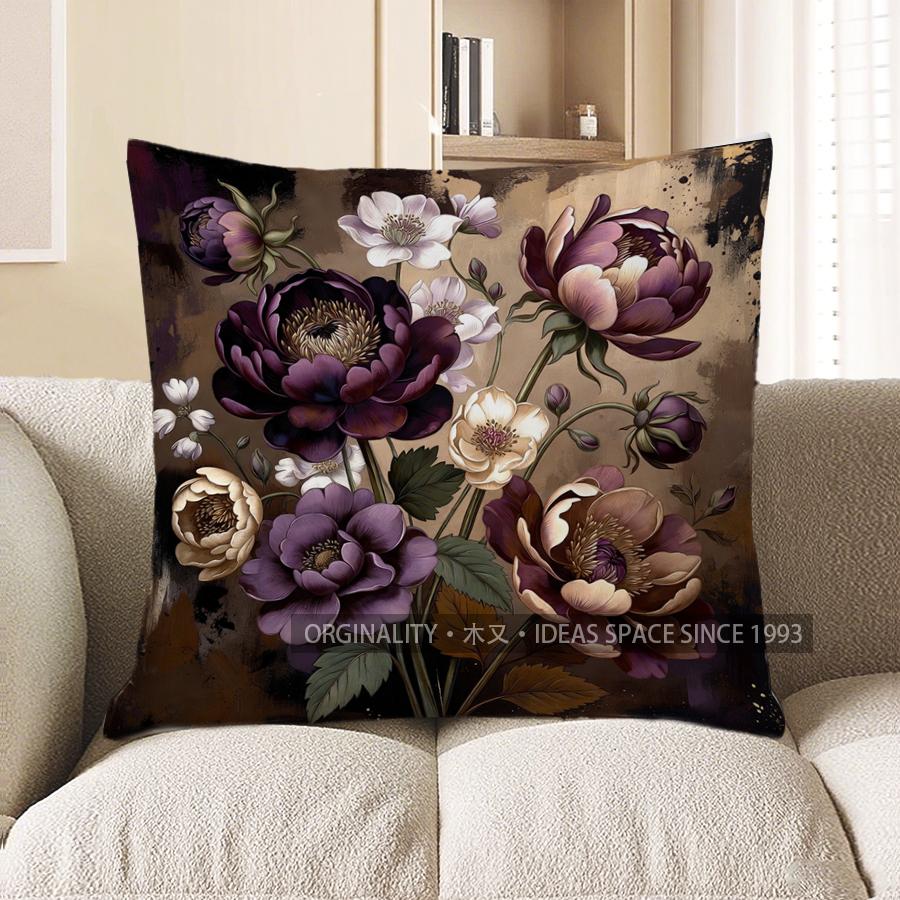 2D Floral Patterned Cushion Covers For Elegant Home Pattern Cushion Cover Suitable For Sofa Bedroom Car Pillow Cover