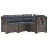 4 Seater Garden Sofa with Cushions Rattan Look PP Light Gray