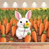 2D Plane One-piece White Background Cloth for Carrots In the Field Suitable for Indoor Parties and Birthday Celebrations