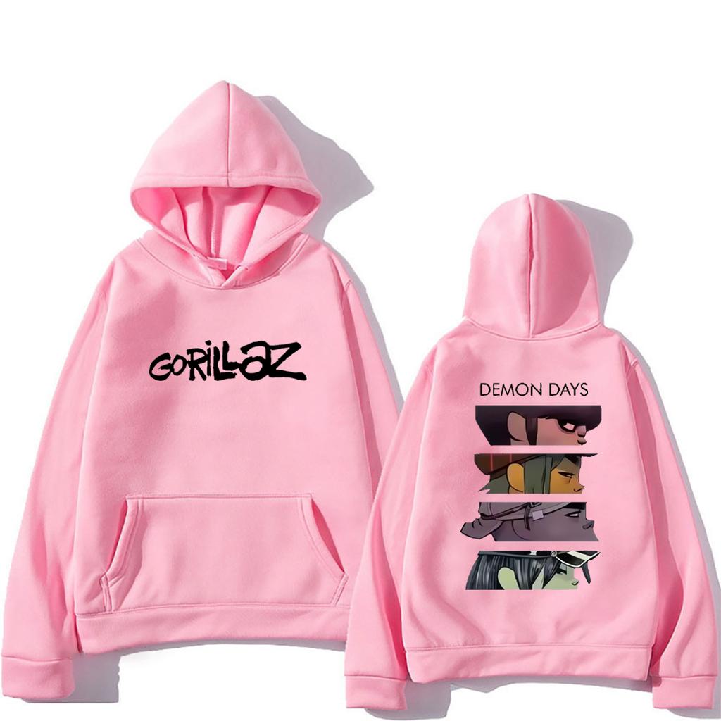 Rock Band Gorillaz Demon Days Eyes Hoodie Men Women's Manga Harajuku Hip Hop Streetwear Long Sleeve Vintage Fleece Sweatshirts