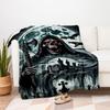 Gothic Grim Reaper Wall Art Print PosterBlanket Flannel Throw Blanket for Sofa, Bed, Travel, Camping, Office