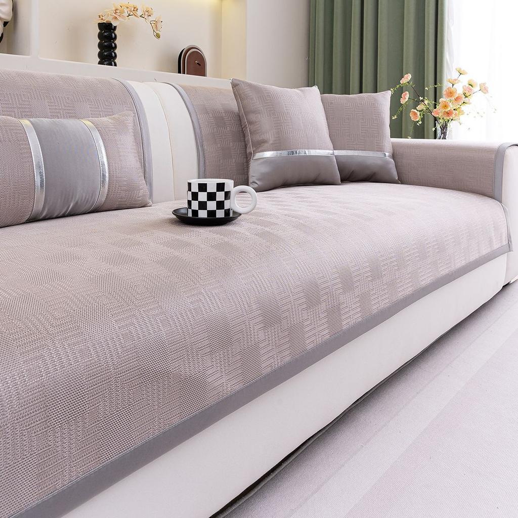 New Sofa Cushion Summer Ice Silk Cool Sofa Seat Cushion Cold Light Luxury High-End Non-Slip Sofa Cover