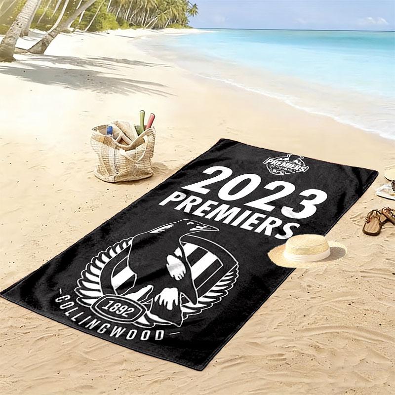 Collingwood Magpies Druck Strandtuch, Großes Weiches Schnelltrocknendes Handtuch für Strand Camping Schwimmen