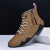 New 2025 Handmade Casual Shoes Men Sneakers Ankle Boots Leather Side Zipper Comfortable Breathable Anti-Slip Outdoor Walking