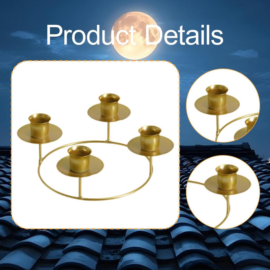 4 Arms Candle Holder, Fashion Iron Candleholder, Centerpiece Decorative Candle Stand for Living Room, Bedroom Decoration
