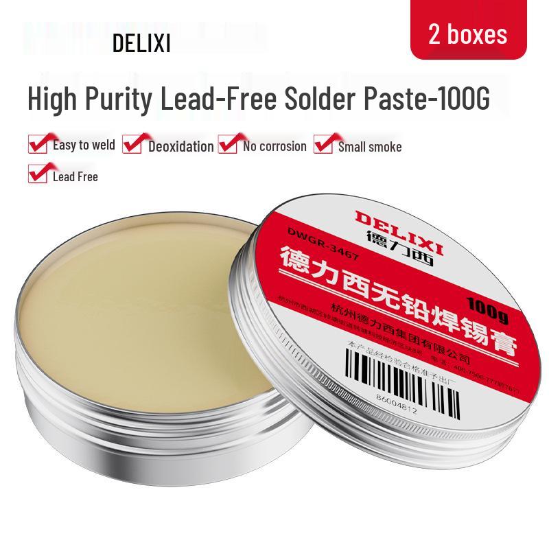 Delixi Eco-Friendly Lead-Free Solder Paste & Flux for Repair and Welding