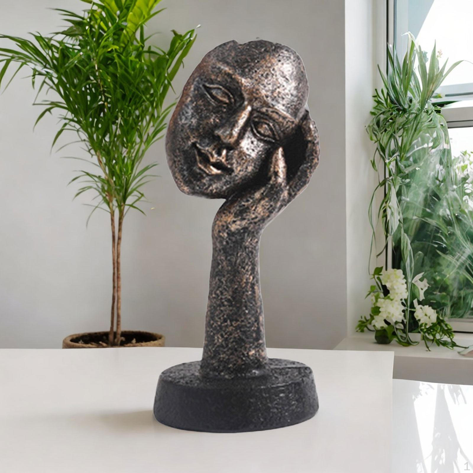 

Abstract Figure Handicraft Collectible Figurine Art Crafts Face Sculpture for Mantelpiece Desk Home 14.5cmx6.5cm