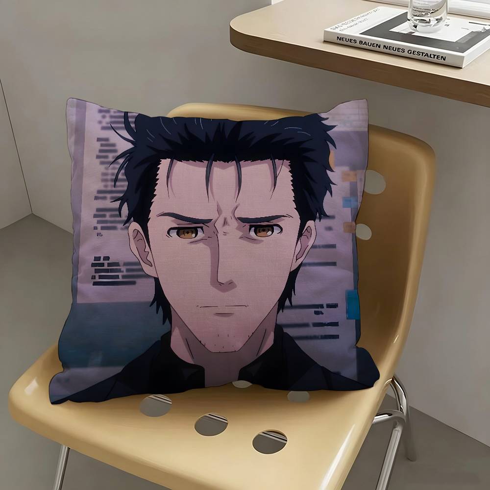 1pc Rintaro Okabe Pillow Case Fashion Square Pillowcase Bedroom Sofa Room Ins Decoration Leisure