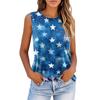 Women's Fashion Casual T-Shirt Round Neck Sleeveless Independence Day Printed Vest Top