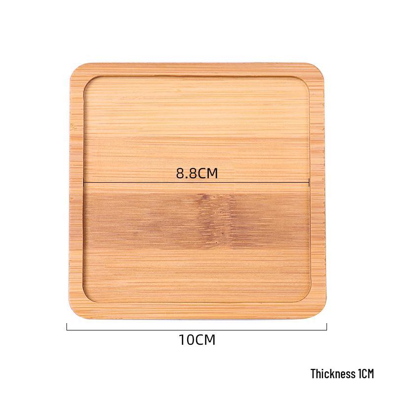 Creative Bamboo Succulent Pot Tray - Rectangular Coaster & Water Catcher for Home Decor