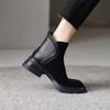 British Style Frosted Short Boots for Women with Thick Soles for Autumn and Winter New Leather and Suede Versatile Men's Boots