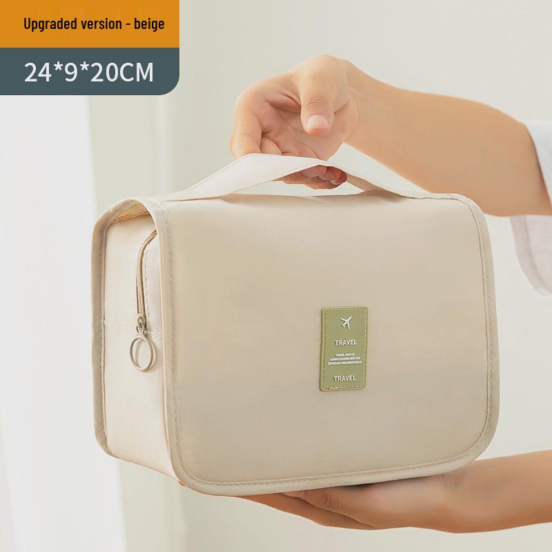 Kulturtasche aus Köper mit großem Fassungsvermögen, mit Aufhängehaken und Nass-/Trocken-Trennung