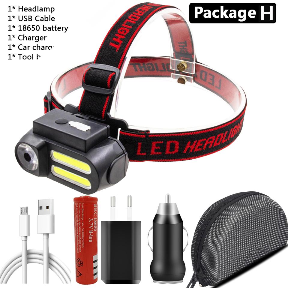 XP-G Q5 COB Led Fishing Headlight Use Rechargeable 18650 Battery Headlamp Head Flashlight Lamp Torch for Camping Light