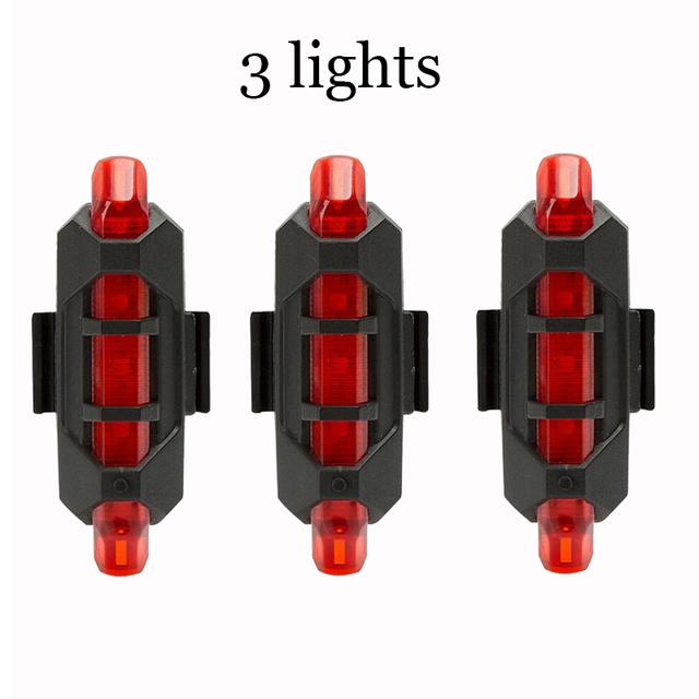 USB Rechargeable Bike Light LED Front Back Headlight Set Rainproof Cycling Warning Flashlight Bicycle Lamp
