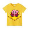 Kirby Neues T-Shirt für Kinder Spielfigur Tee Top Kawaii Anime Kleidung Mode Cartoon Kurzarm Kinder Lockere Kleidung Geschenk