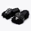 Cool Slippers Outer Wear Women's Summer Metal Punk Style Subculture Mao Mao Drag Retro Thick Bottom One-word Drag