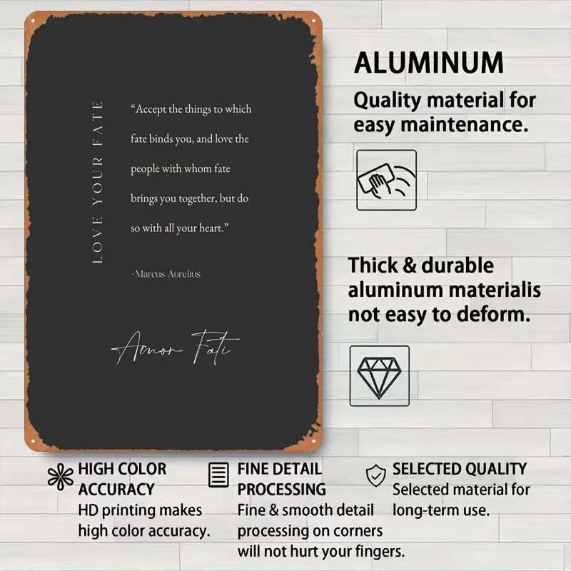 Mark Aurel Stoiker Zitat Schild Inspirierende Poster Dekoration für Heimdeko Artikel Metall Blechschilder für Wandkunst Dekoration