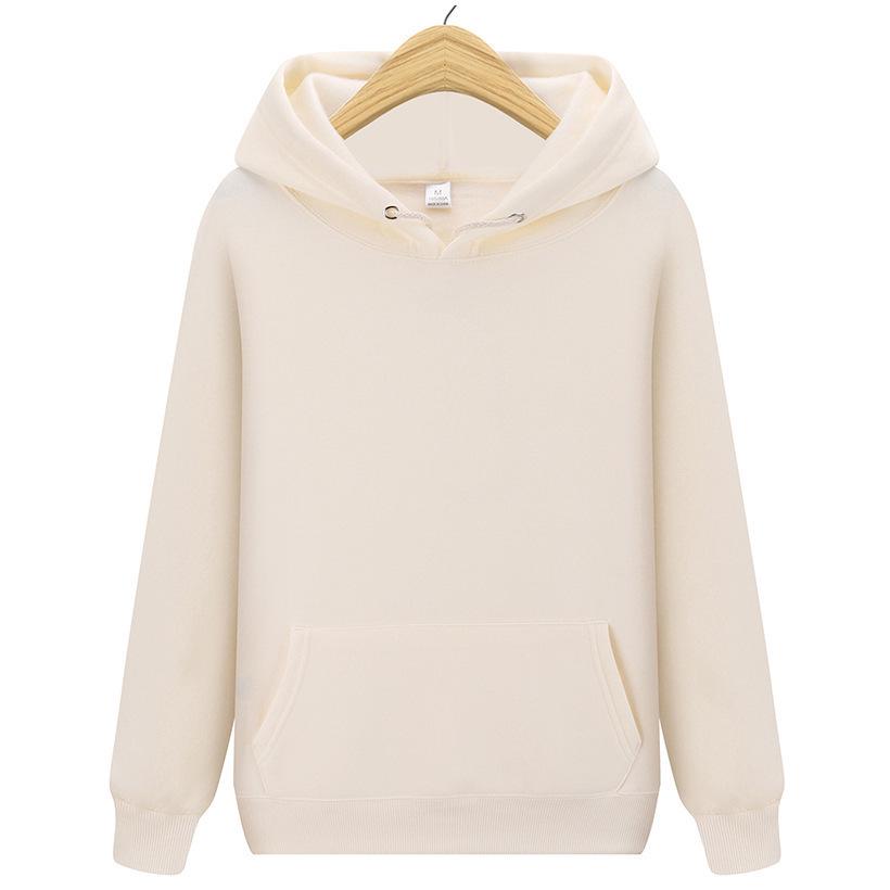Spring & Autumn Solid Color Hooded Sports Sweatshirts for Couples