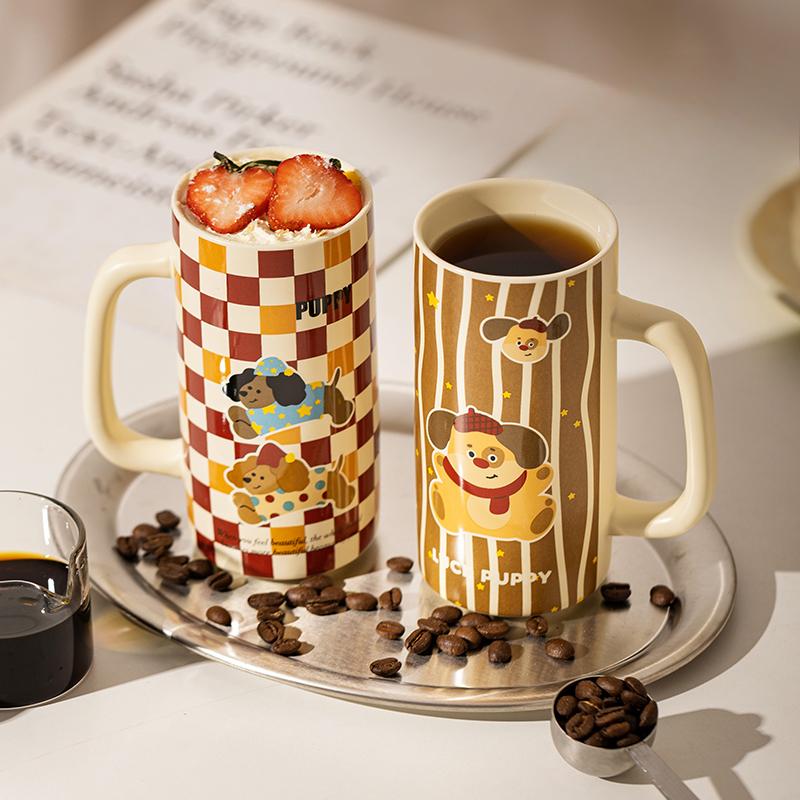 Modern Housewife Cute Puppy Cup Household Drinking Water Cup High Looking Breakfast Cup Good Looking High Cup Ceramic Mug
