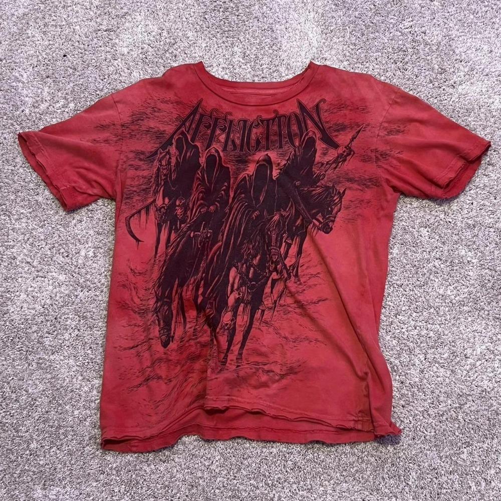 

Fashion Affliction Vintage Tee Oversized Gothic Streetwear Men Women Unisex Retro Rock T-shirt Top XXS