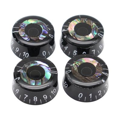 4pcs Abalone Circle Electric Guitar Top Hat Knobs Speed Volume Tone Control Knobs for LP Style Electric Guitar Parts Replacement