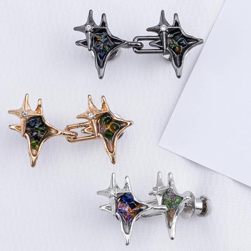 New Cross Star Waist Buckle for Woman Man Detachable Pants Clips Waist Tightener Metal Jean Buttons Pins Clothing Accessories