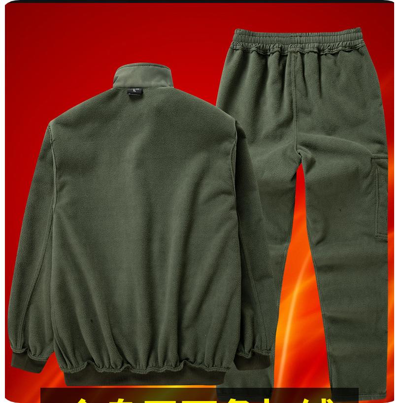 Autumn and Winter Plus Velvet Thickened Overalls Suit Men's Cold-proof and Warm Labor Insurance Clothing