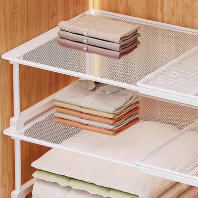 Retractable Wardrobe Closet Divider Shelf Compartment Storage Rack