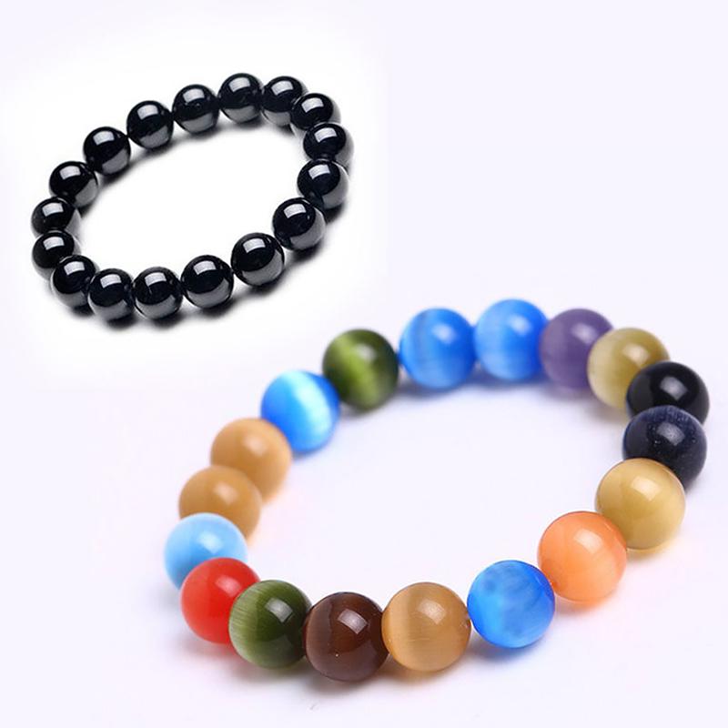 High Quality Blue Tiger Eye Buddha Bracelets Natural Stone Round Beads Elasticity Rope Men Women Bracelet Charm Strand Jewelry