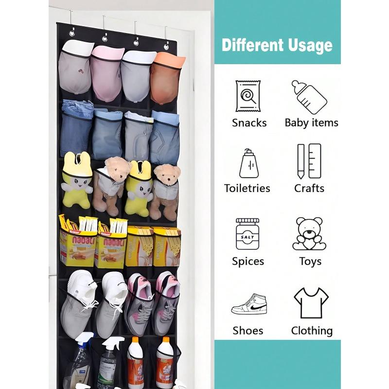 Door Hanging Shoe Organizer , 6-35 Pockets, Large Capacity Shoe Rack, Space Saving Closet Storage, Mesh Back, Gift Idea