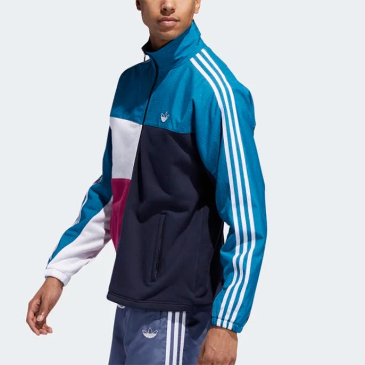 Adidas Originals Trefoil Asymm Full Zip Track Jacket International Men Jackets Blue ED5522
