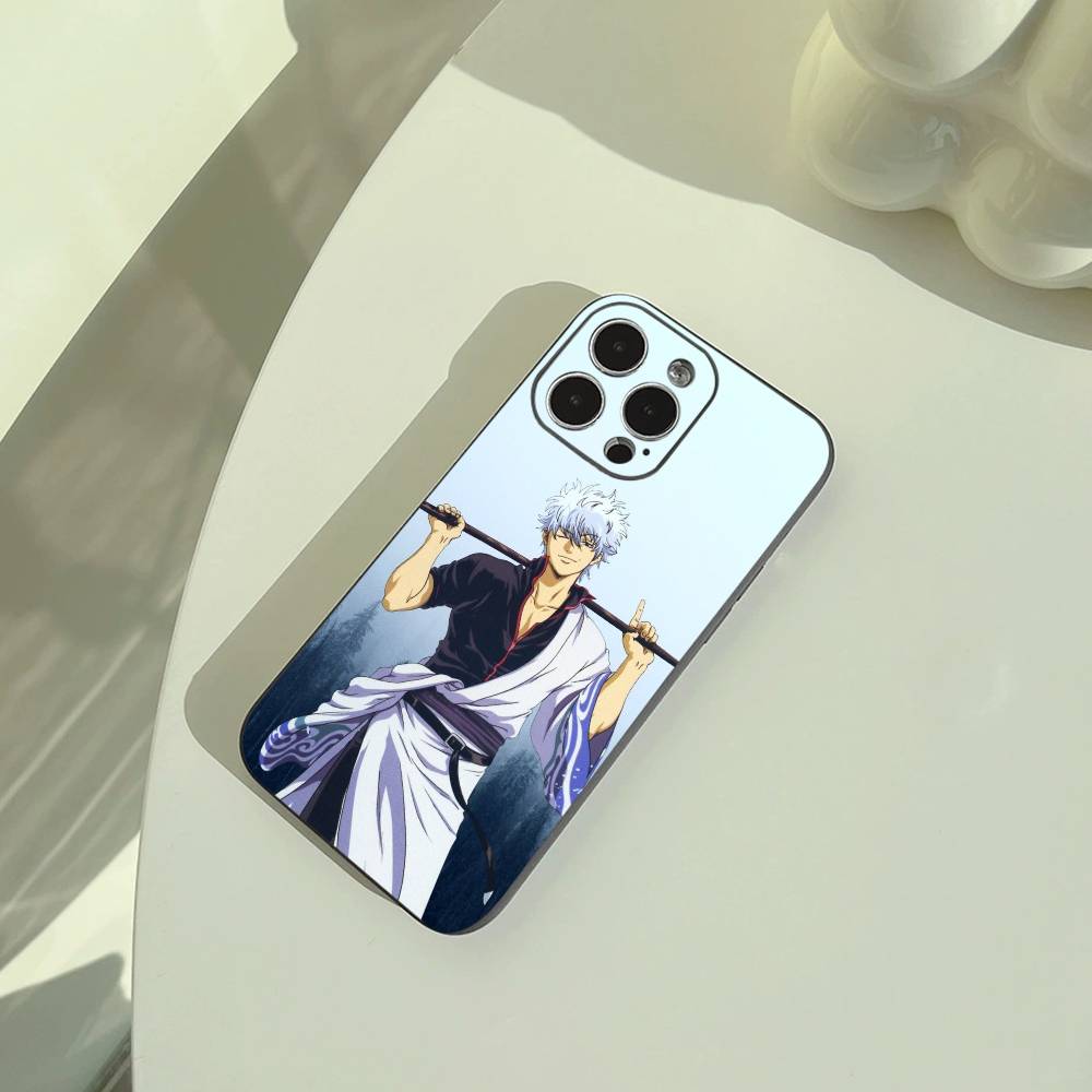 G-Gintama-Gintoki Sakata Phone Case For iPhone 17,16,15,14,13,12,11 Pro Max,16Plus,XS Soft Black Cover