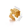 New Gold Color Rings For Women Geometric Flower Minimalist Stainless Steel Anillos Waterproof Butterfly Jewelry Elegant Her Gift