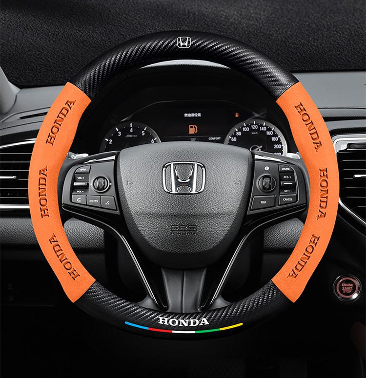 Honda UR-V 17-20 Winter Steering Wheel Cover - Genuine Leather, Suede, Carbon Fiber, Ultra-thin