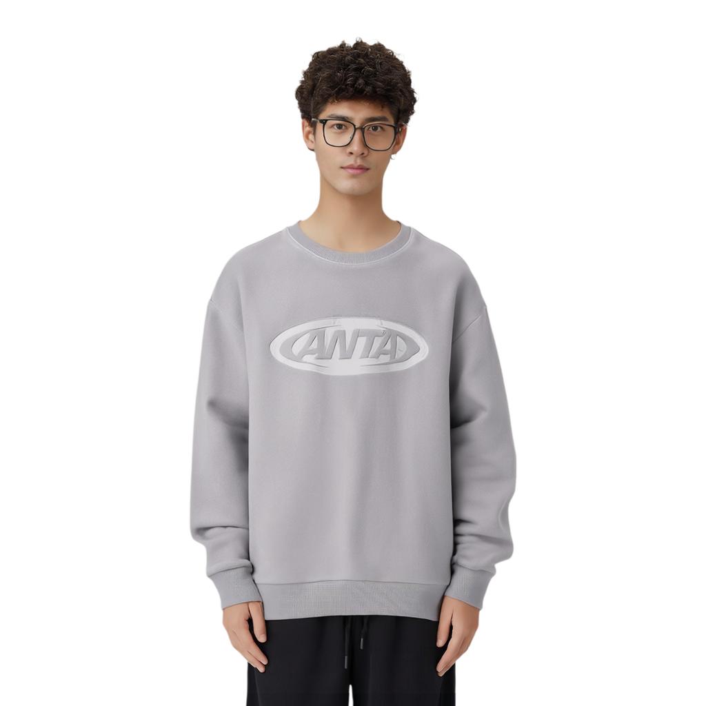 Anta Comfortable Loose Fit Crew Neck Sweatshirt Men Sweatshirt 952548712-1