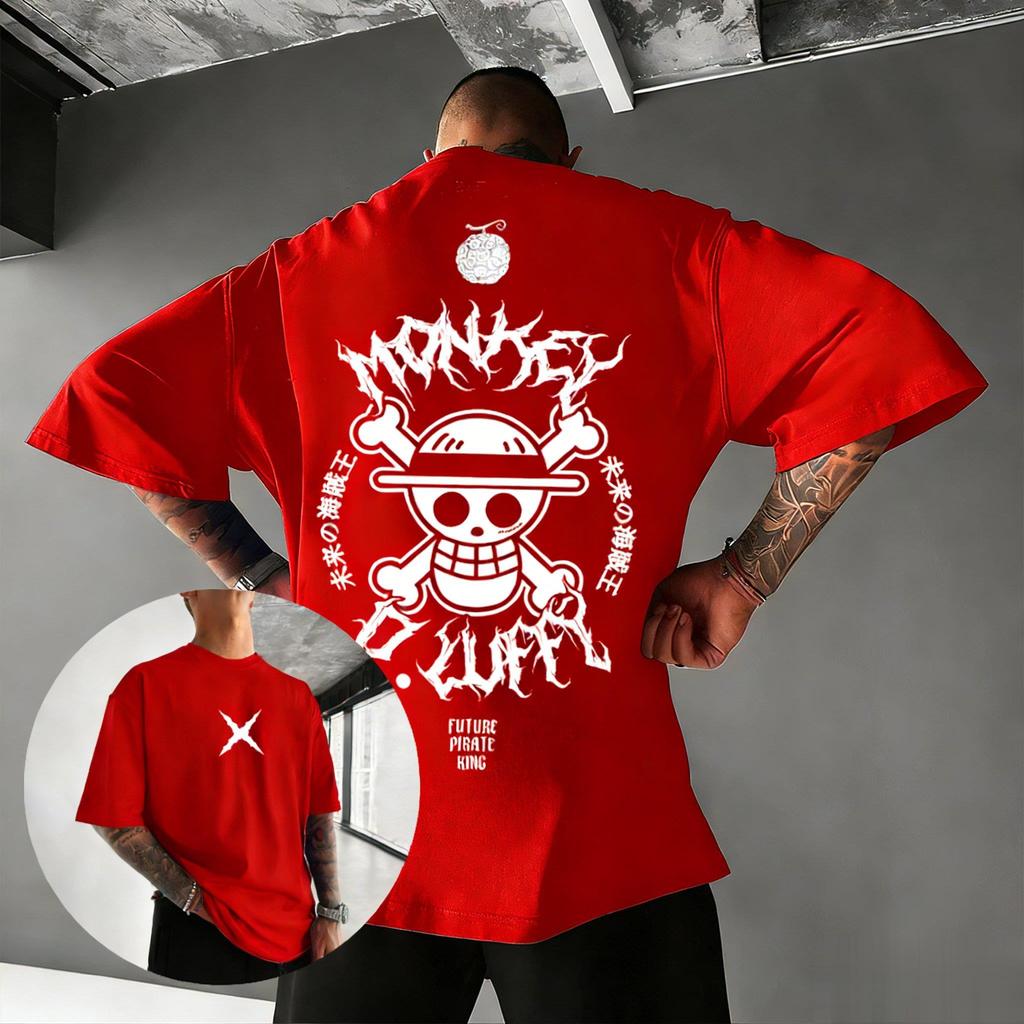 One Piece Monkey D Luffy Anime T-Shirt Herren Damen Streetwear Kurzarm Tee 2026 Sommer Grafikdruck Übergroß Lässige Oberteile Y2k