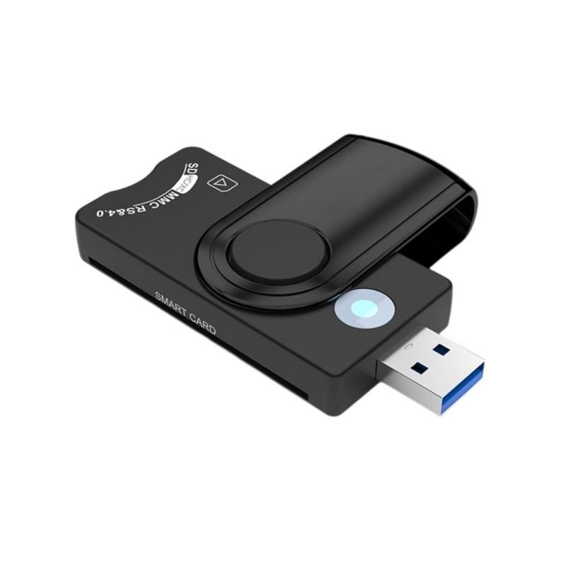 USB3.0 Card Reader for SDTF SIMs IDs IC Cards Fast Speed Compatibility with Win