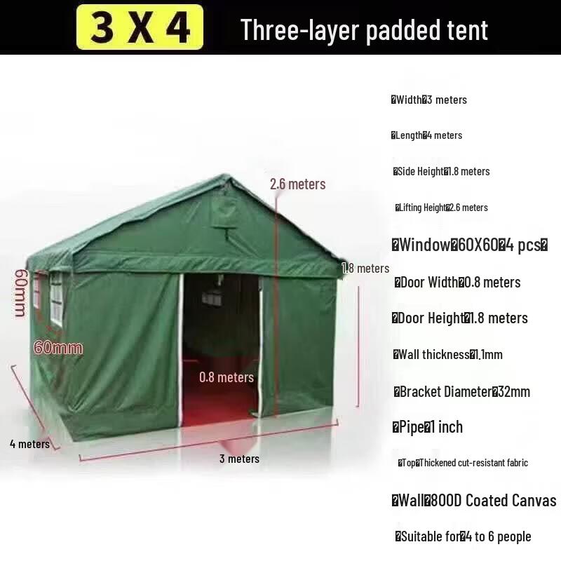 JINGGENG Heavy-Duty Winter Warm Canvas Tent