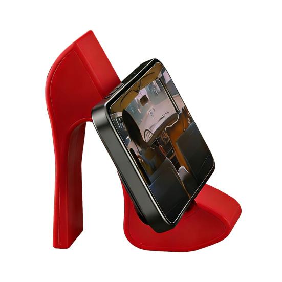 

Держатель для телефона в виде туфли 3D-печать Форма туфли на высоком каблуке Стенд-дисплей для мобильного телефона для дома Офиса Стола розовый