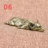 1PC Brass Metal Lucky Fortune Dog Corgi Statue Small Ornament Little Puppy Wolf Figurines Chinese Desktop Tea Pet Home Decoration