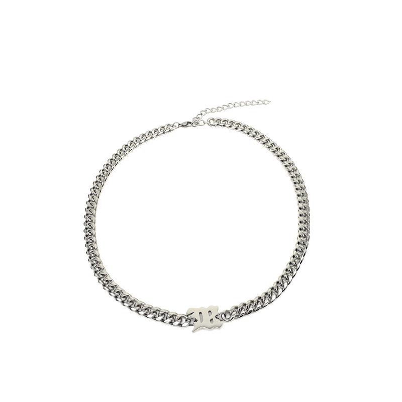 Gagge Modny Tytanowa Stal Hip-Hop Łańcuszek na Obojczyk i Gruba Bransoletka dla Mężczyzn i Kobiet