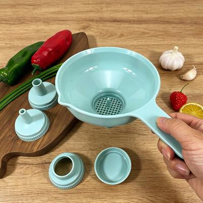 7-in-1 Wide Mouth Funnel Set Kitchen Funnels with Removable Strainer Plastic Wide Mouth Funnel for Filling Bottles Liquid Transfer
