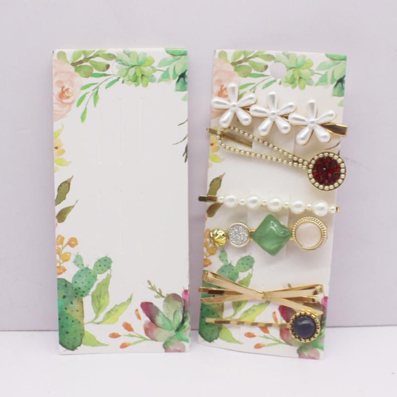 50pcs 15.5x6.5cm White/black/kraft Paper Color Multi Style Hair Clip Display Cards
