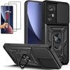 Case and Tempered Glass - Xiaomi - 12 Pro - Black - Anti-Scratch - Shock Protection