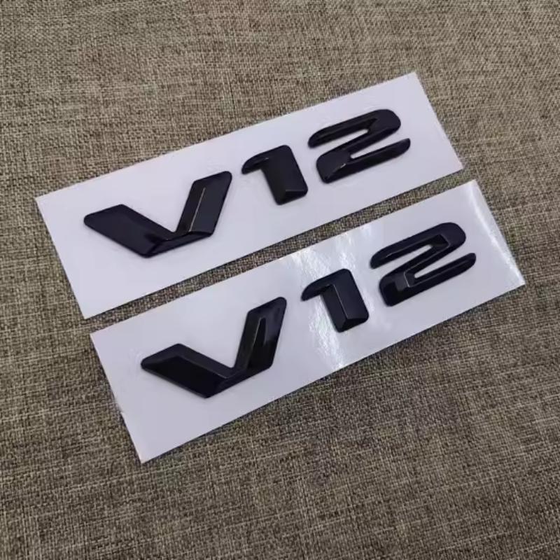 V12 Logo Auto Blatník Boční Znak Zadní Kufr Znak Samolepka pro Mercedes Benz S Třída S400 S300 S600 W210 W212 W204 W205 W207 W168