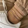 SUMENG 2024 New 3pcs/set Gold Color Simple Chain Anklets For Women Beach Foot Jewelry Leg  Ankle Bracelets Accessories