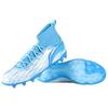New LiNing MG Rubber Short Studs Cushioning Breathable Soccer Shoes Men's White Blue YSFU035-2