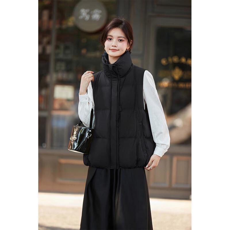 Fengxun Women's Stylish Winter Stand-Collar Down Vest