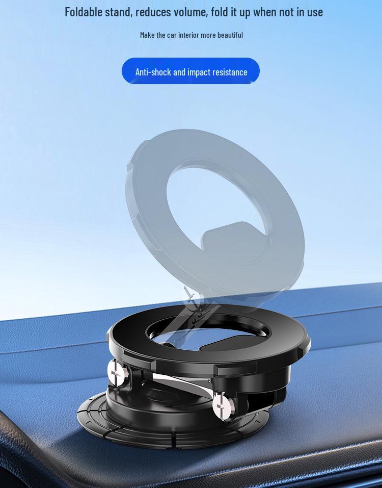Retractable Rotating Magnetic Phone Holder with Suction Cup for Desktop and Car Use